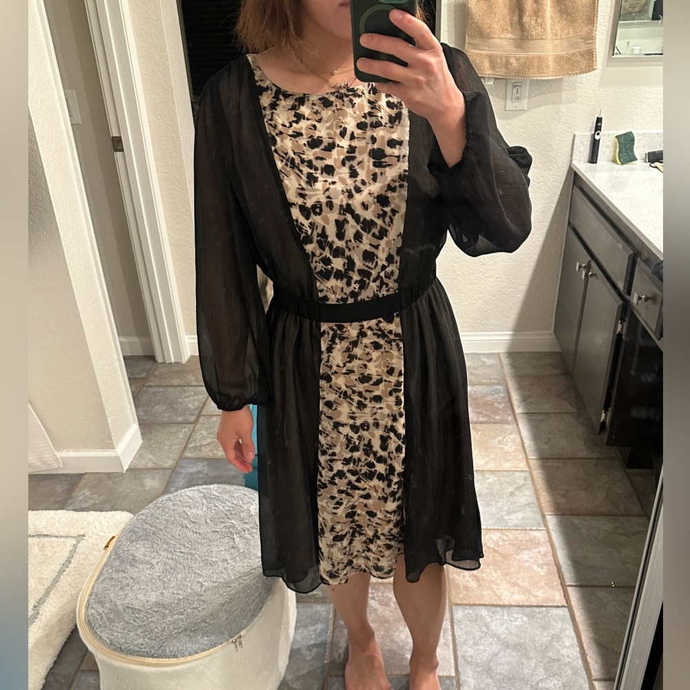 Elegant Black and Cream Dress